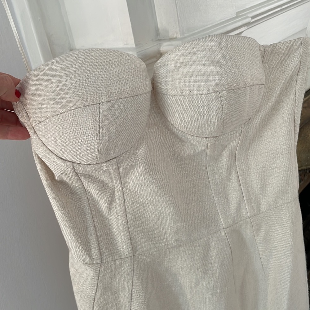 Stella McCartney Silk Linen Bustier Dress - Picture 2 of 4